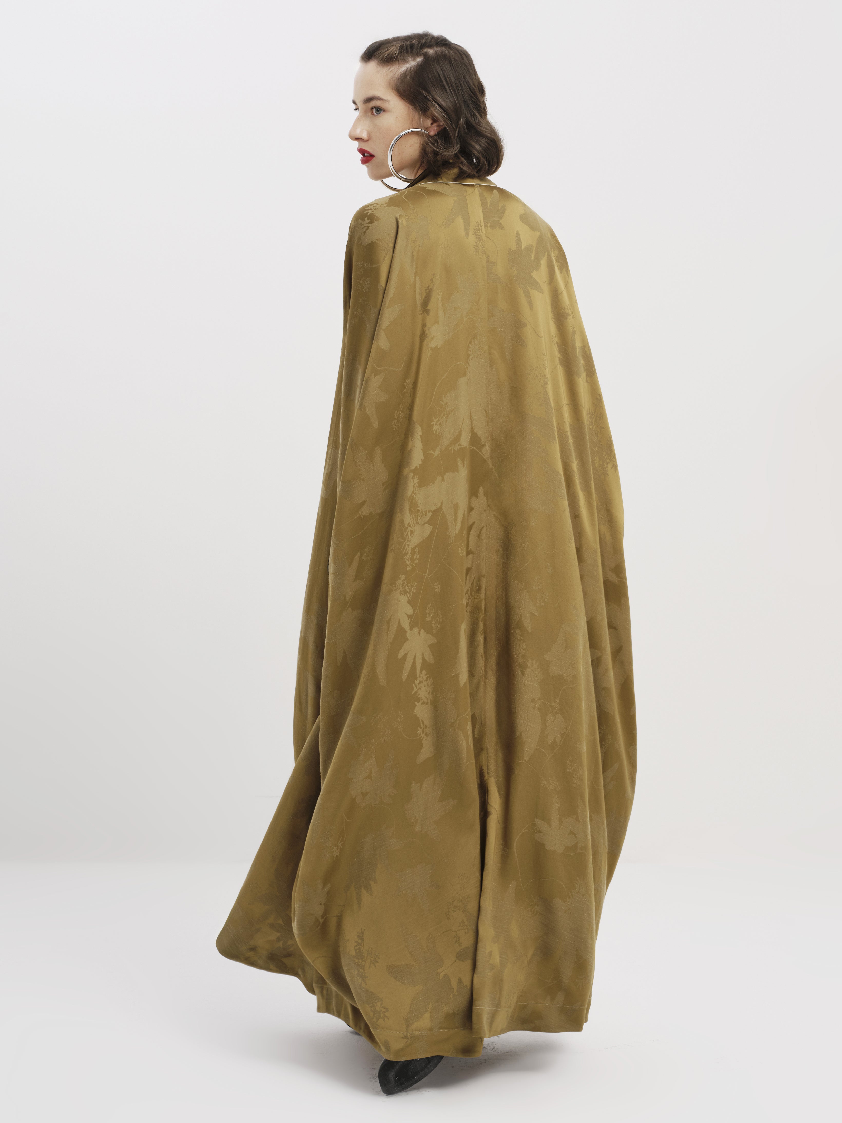 Olive Embroidered Abaya Co-ord Set