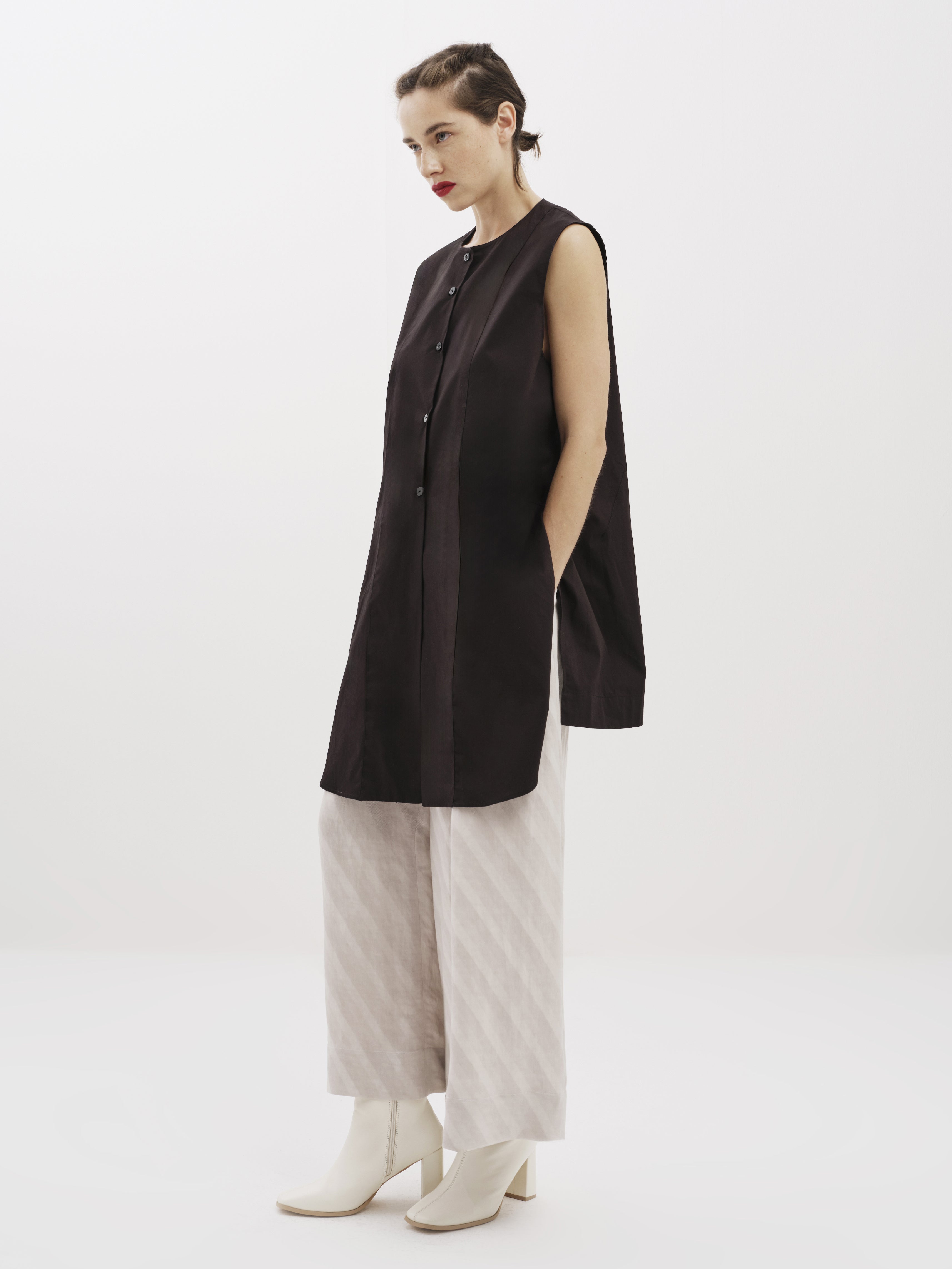 Black Cotton Top with Red Embroidery