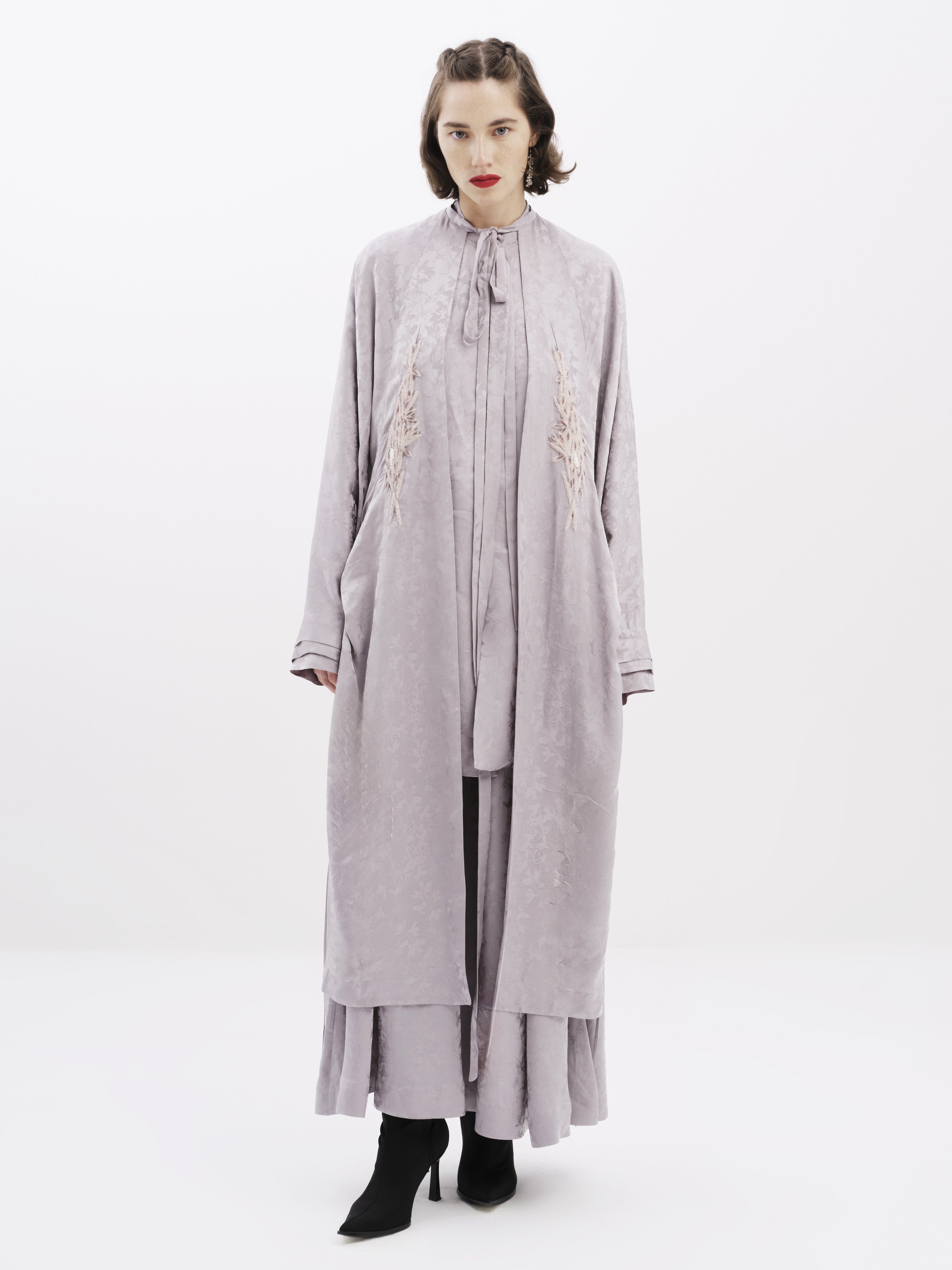 Swarovski Embellished Jacquard Abaya