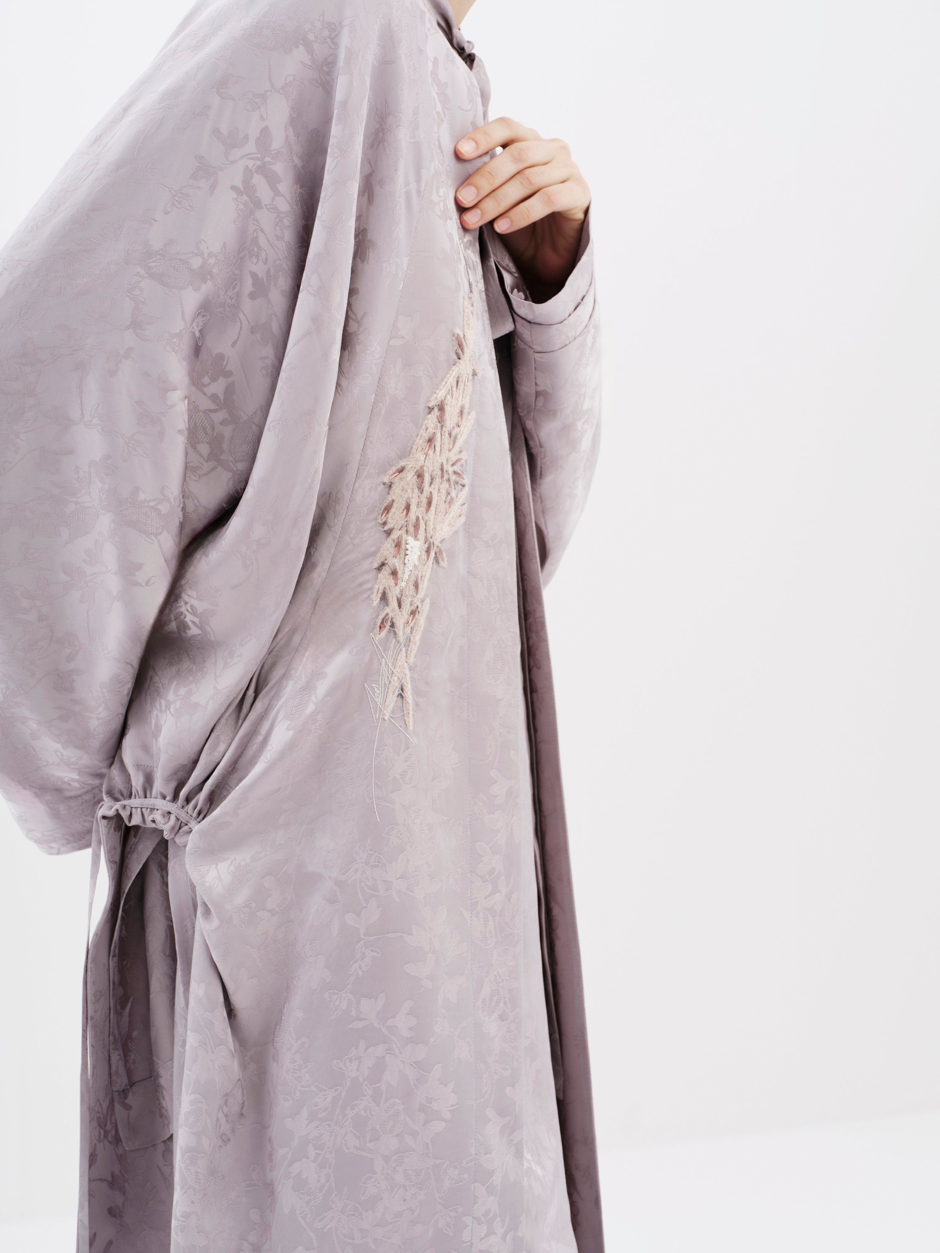Swarovski Embellished Jacquard Abaya