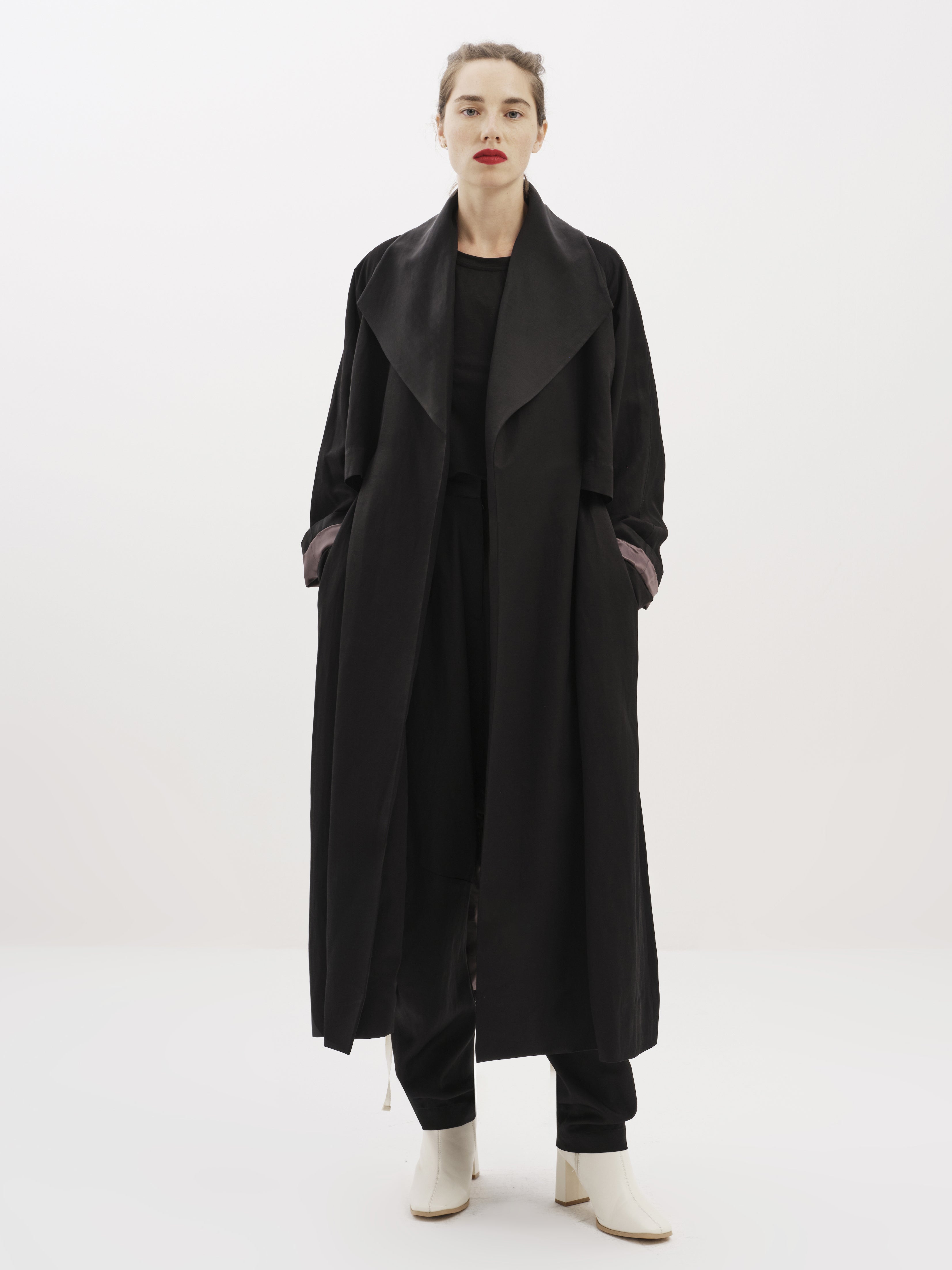 Embroidered Linen Trench