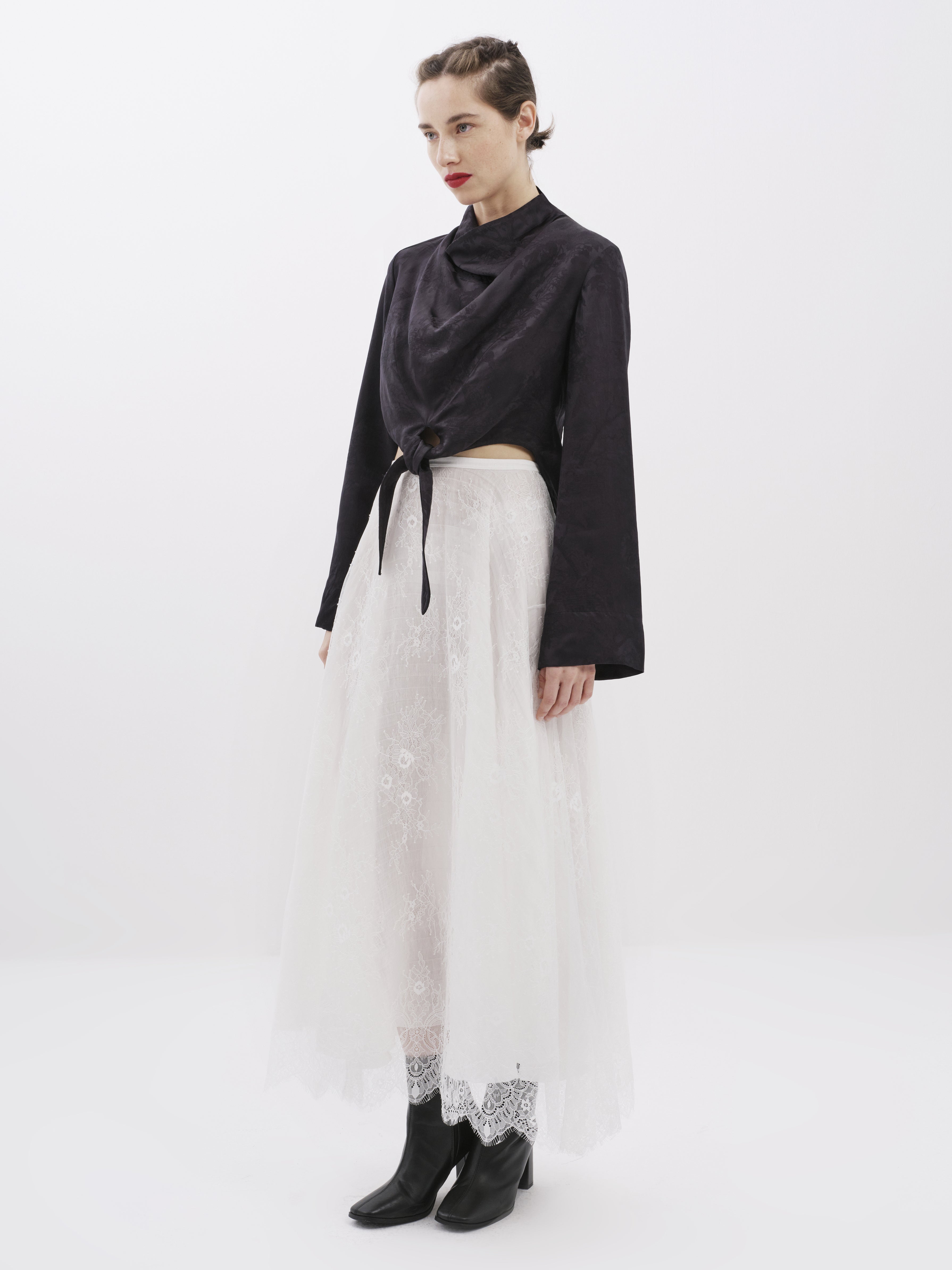 Caviar Black Knotted Short Top
