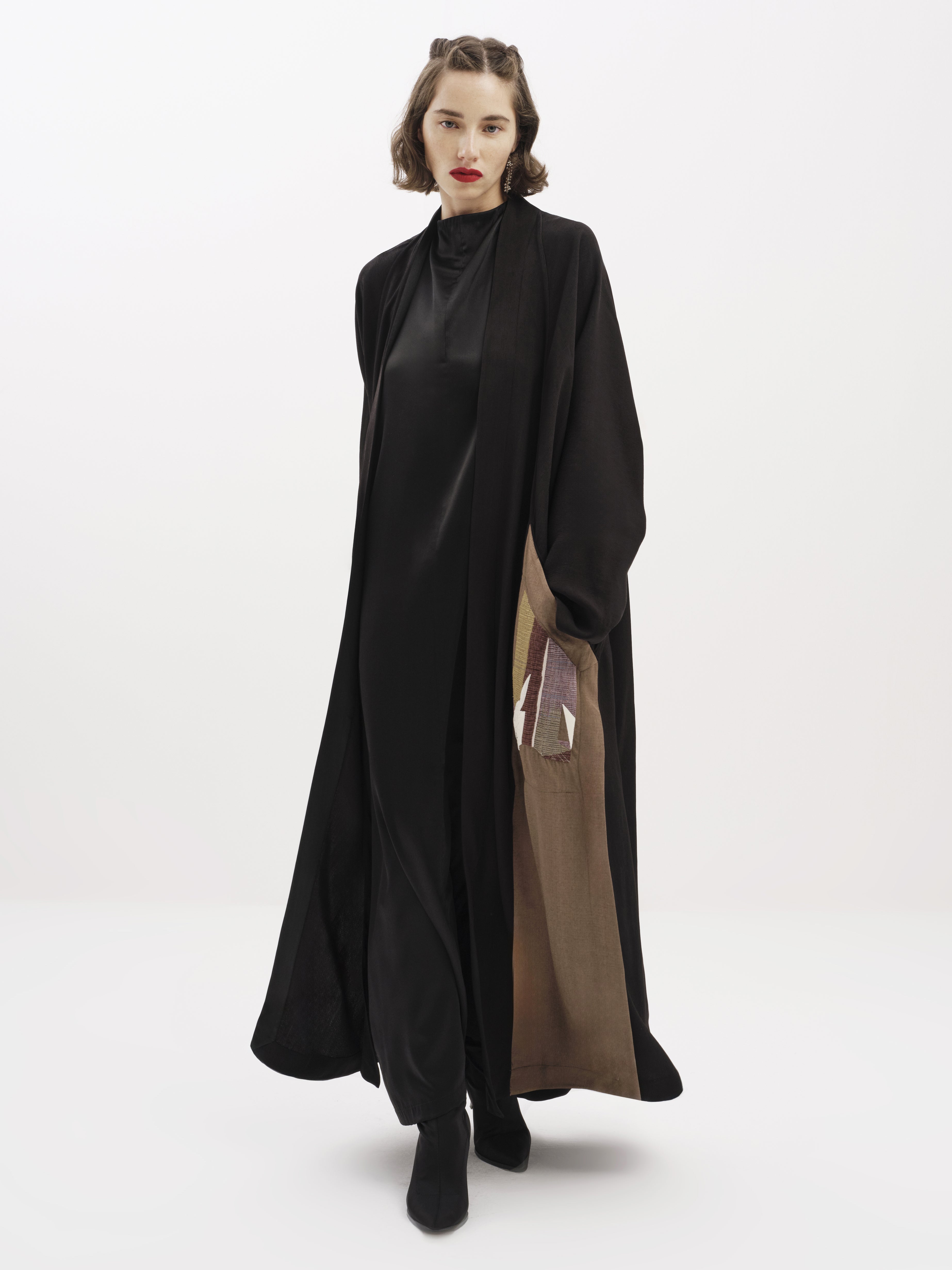 Embroidered Crepe Abaya Co-ord Set