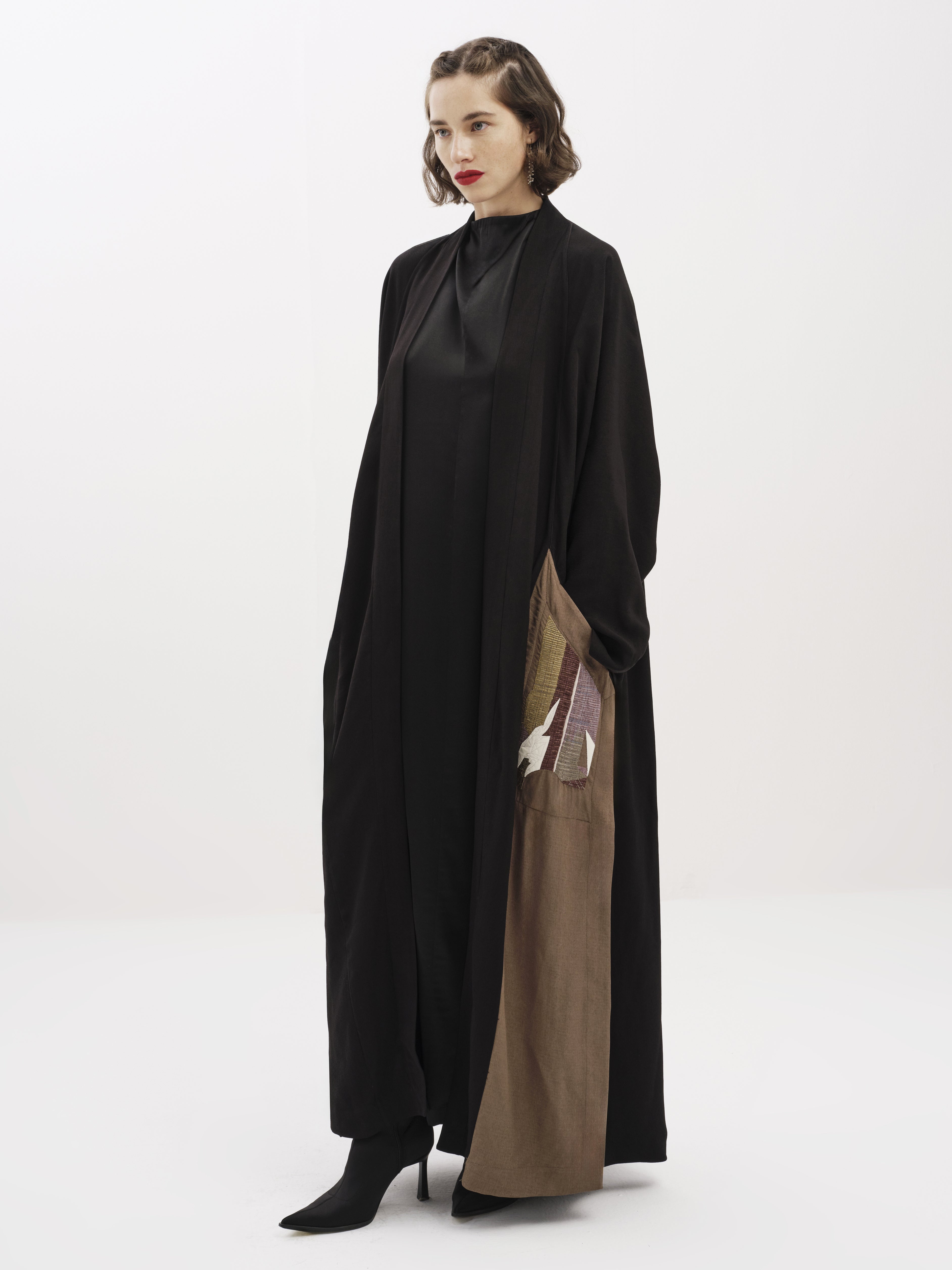 Embroidered Crepe Abaya Co-ord Set