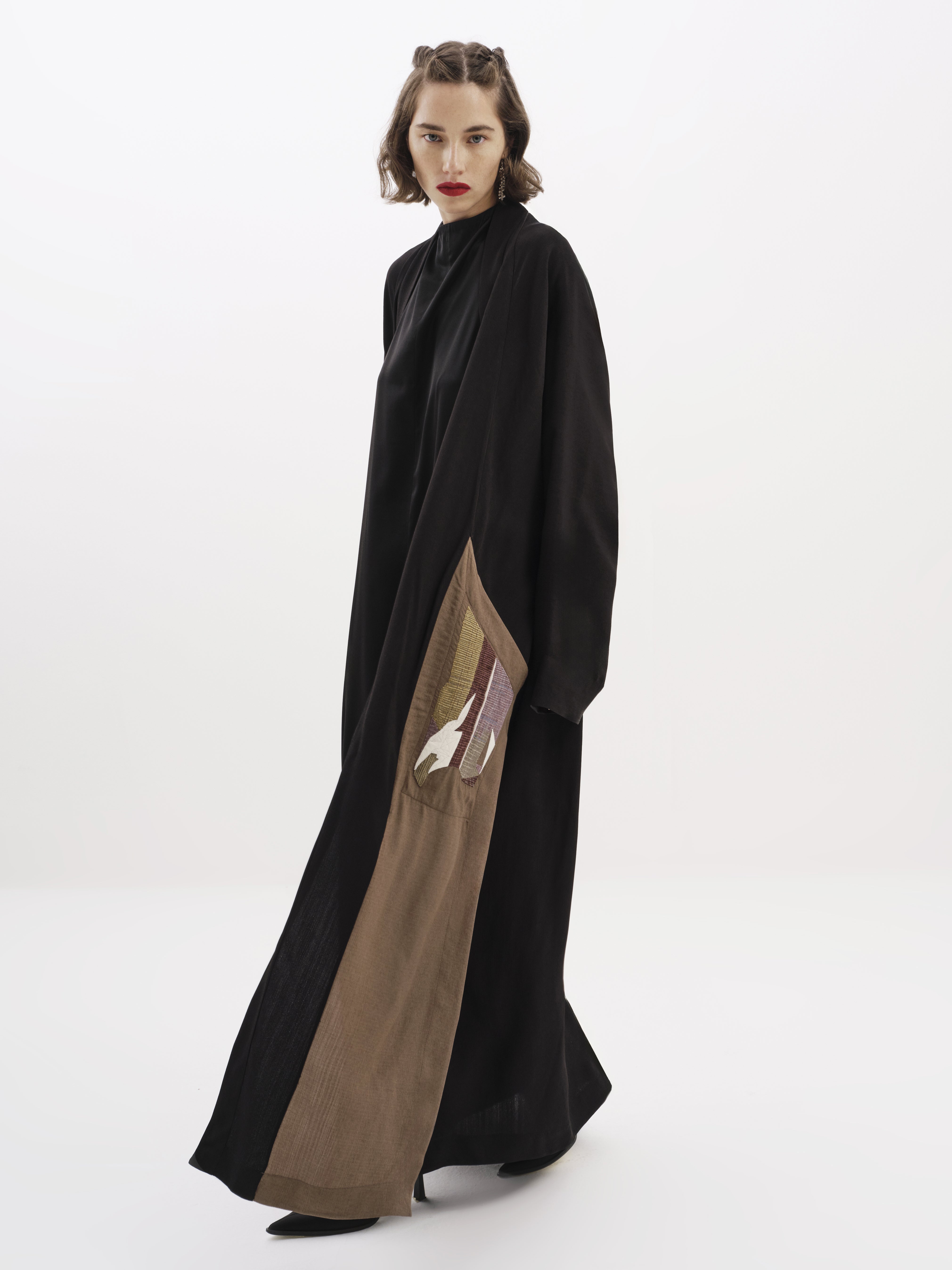 Embroidered Crepe Abaya Co-ord Set