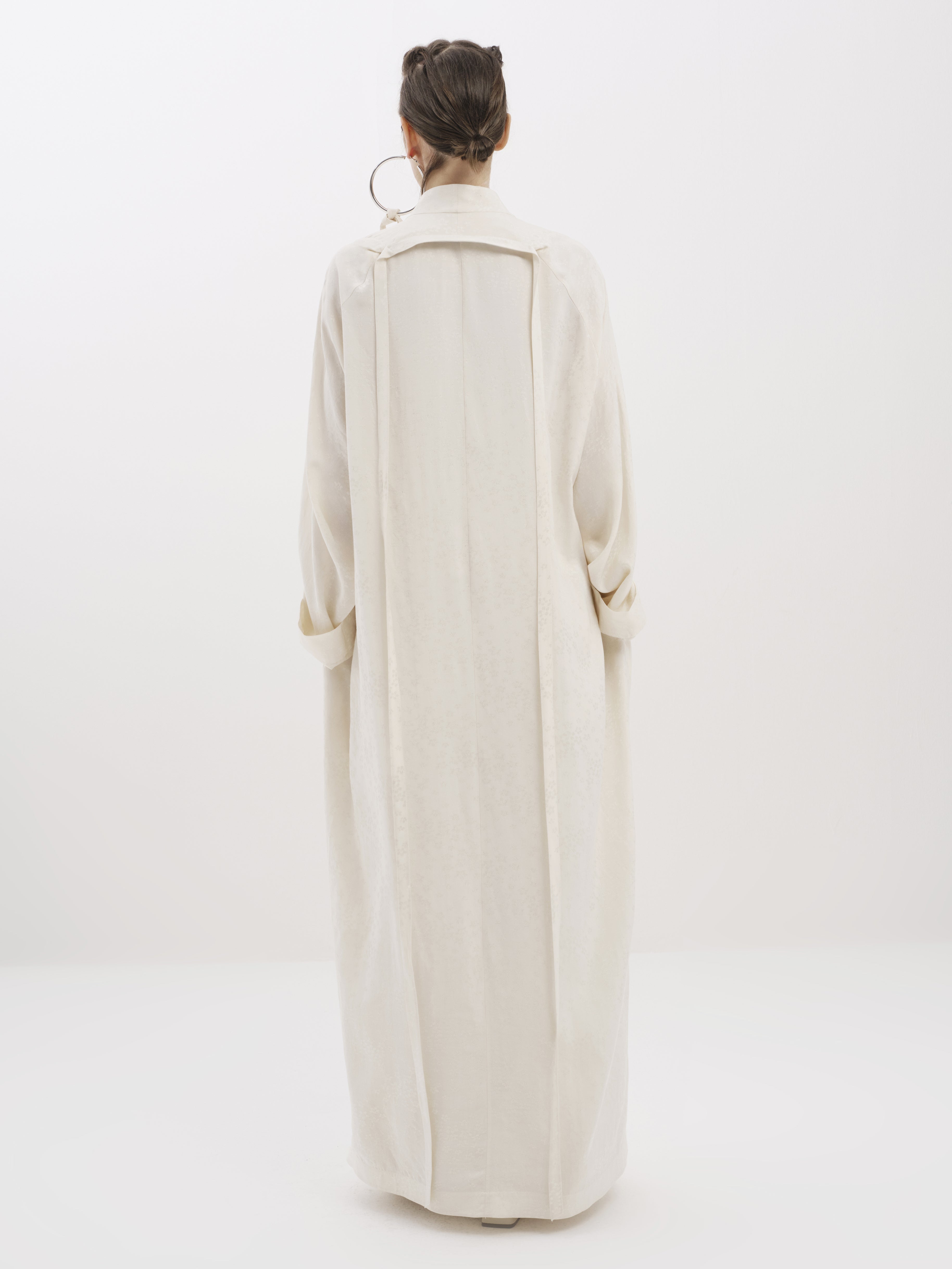 Pleated Back Jacquard Abaya