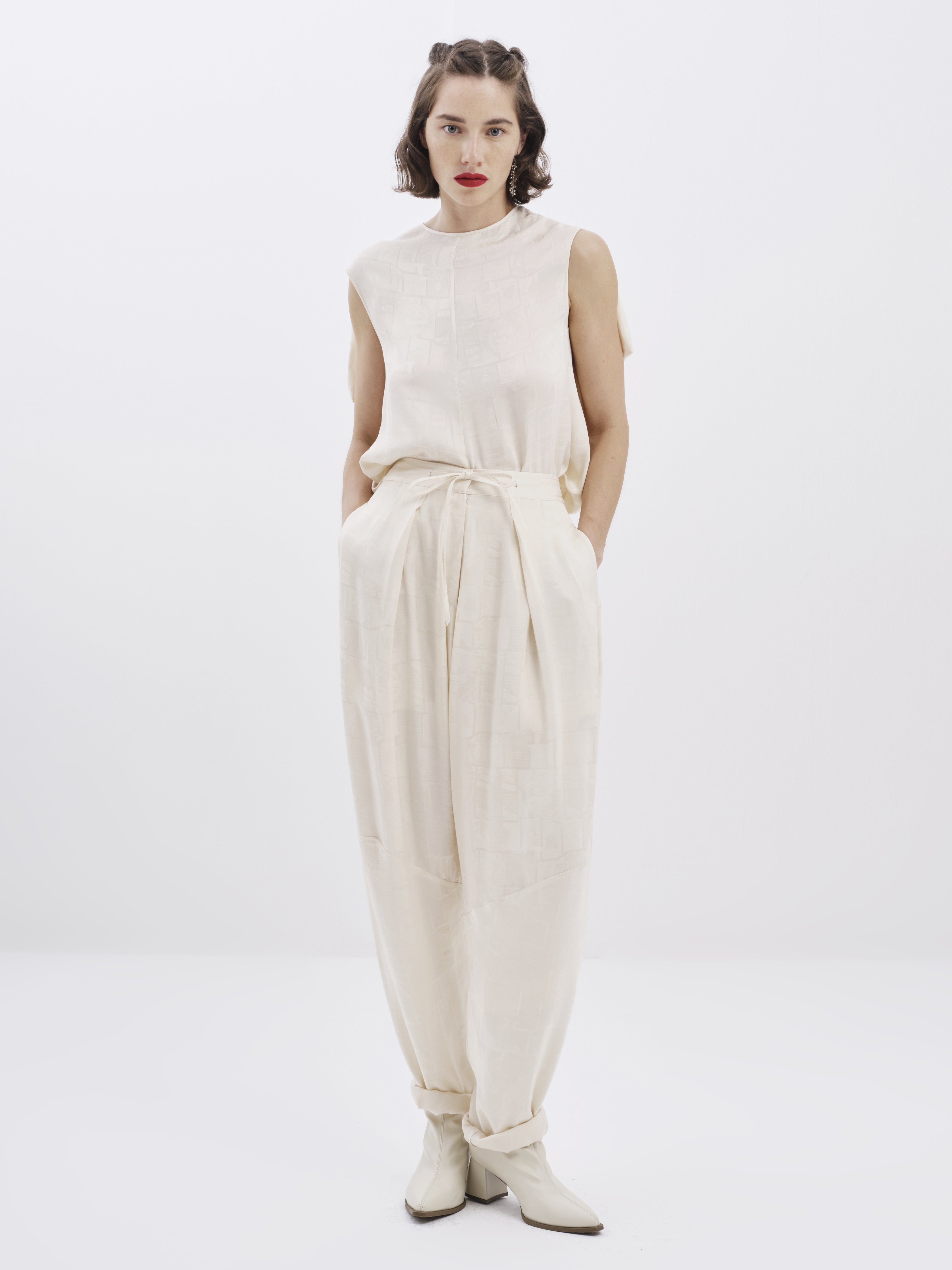 Tencel Linen Narrow Trousers